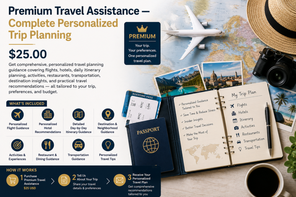 Premium Travel Assistance — Complete Personalized Trip Planning